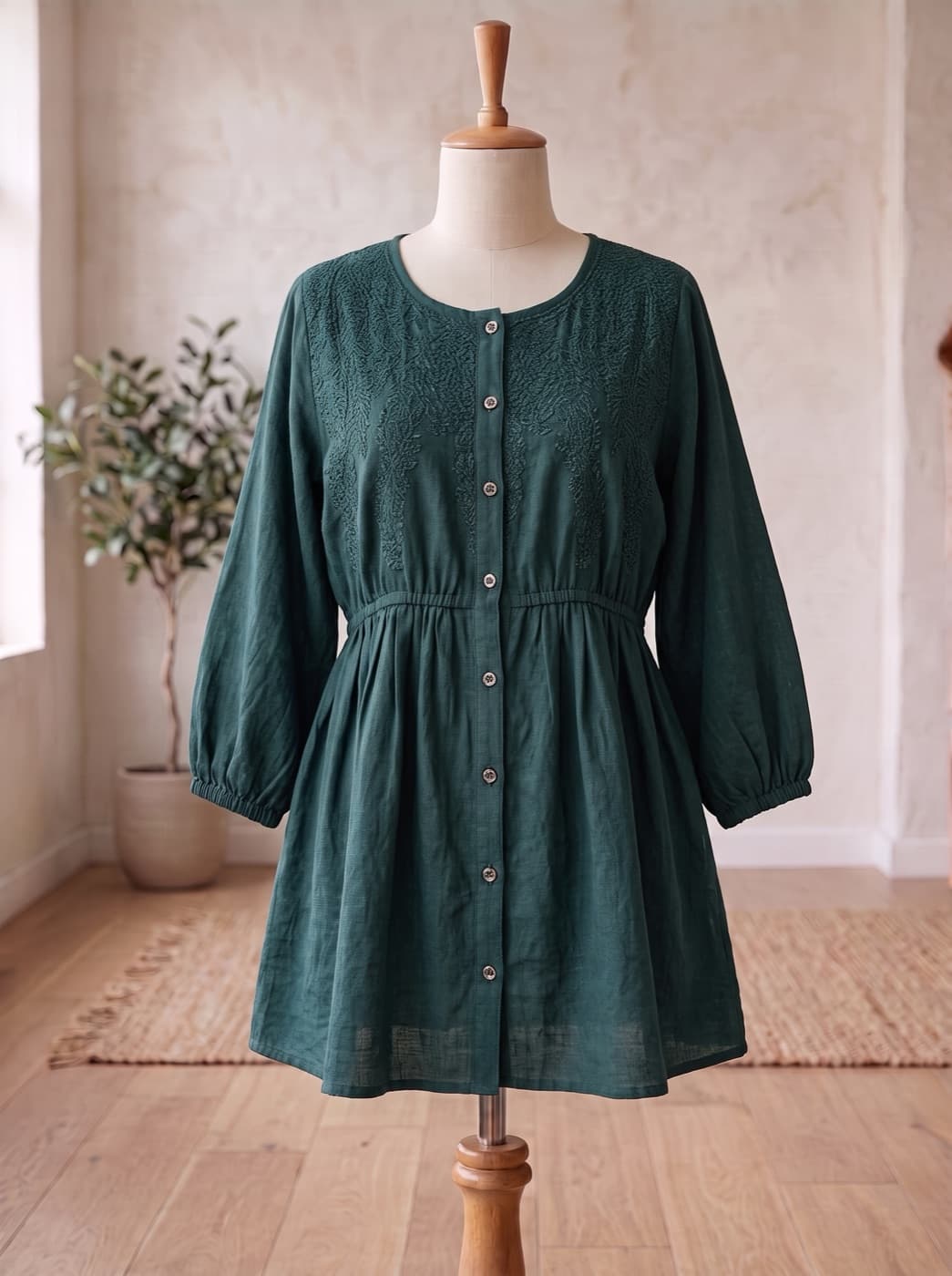 Forest Green Cinched Kurti