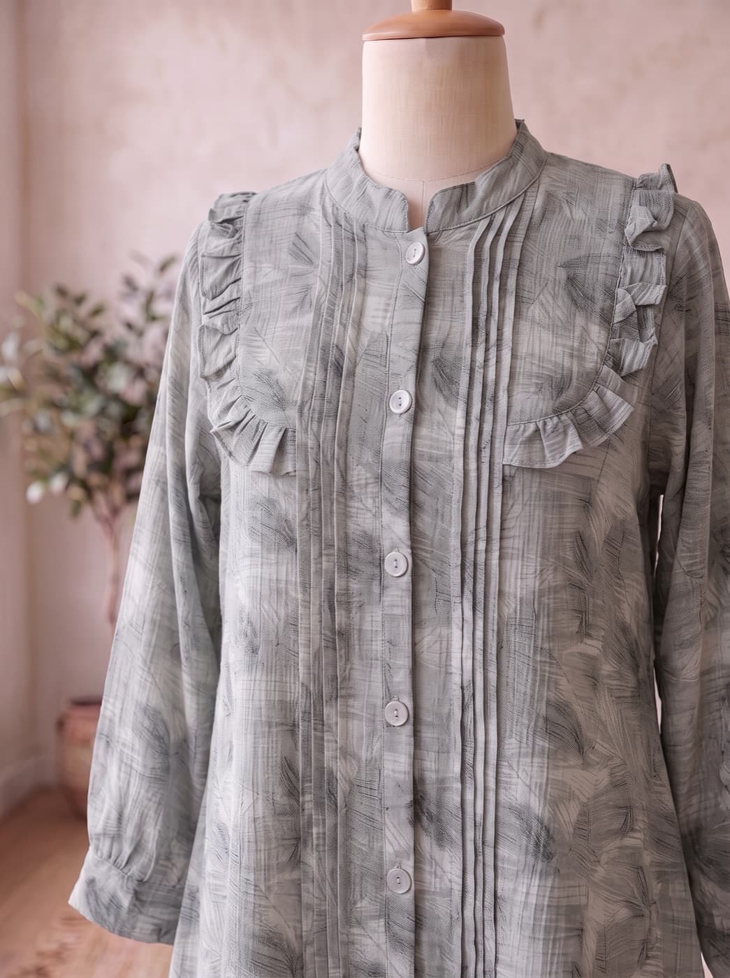 Grey Frill Print Kurti 3